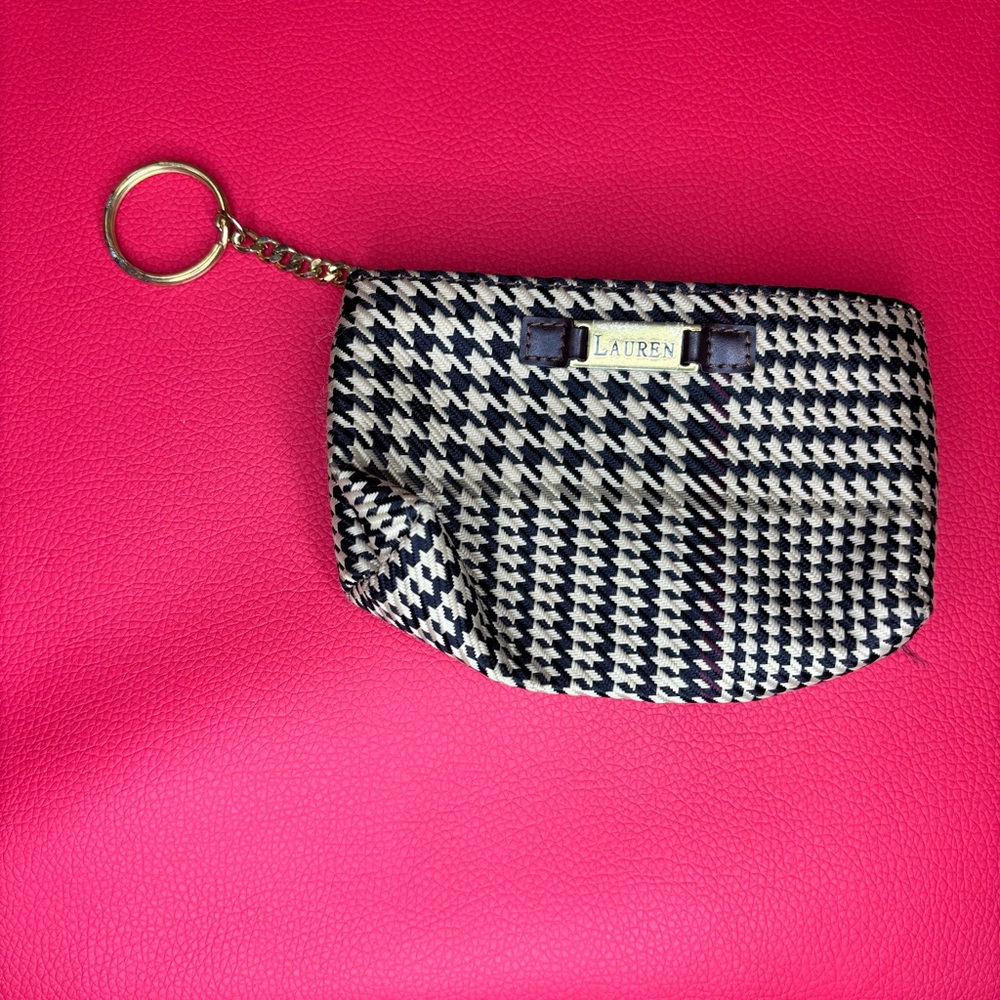 Lauren Ralph Lauren‎ Houndstooth Vintage Rare Keychain Pouch
